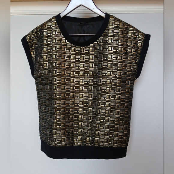 Kate Spade Saturday baroque gold sweatshirt top. Size M - Picture 2 of 4